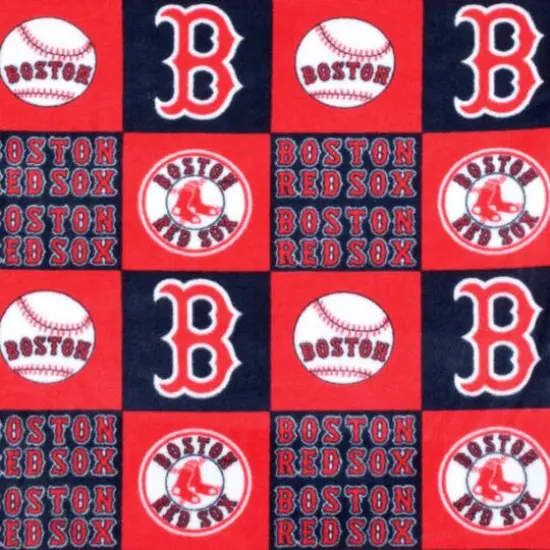 Boston Red Sox Block MLB Fleece by Fabric Traditions {1}