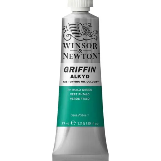 Winsor & Newton&trade; Griffin Alkyd Fast Drying Oil Colour&trade;, 37mL Phthalo Green {1}