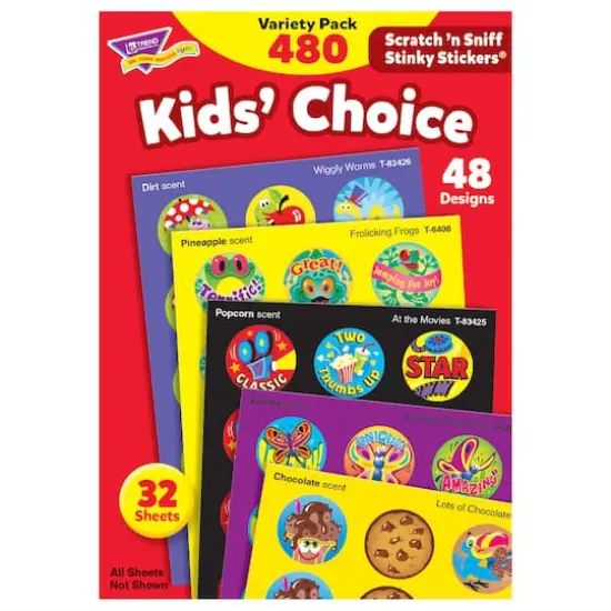 Trend Enterprises&reg; 1&rdquo; Round Kids' Choice Stinky Stickers&reg;, 480 Pack {4}
