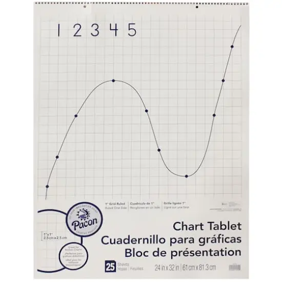 Pacon&reg; Grid Rule Chart Tablet, 24" x 32", 25 Sheets {1}