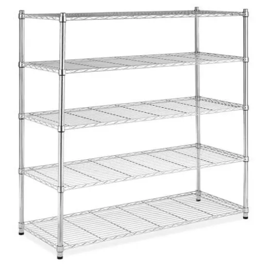 Whitmor Supreme Large 5-Tier Shelving, Chrome {1}