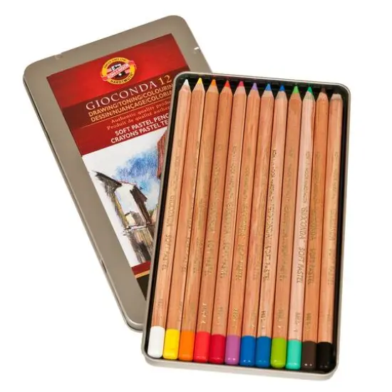 Koh-I-Noor Gioconda Soft Pastel Pencil 12 Color Tin {1}