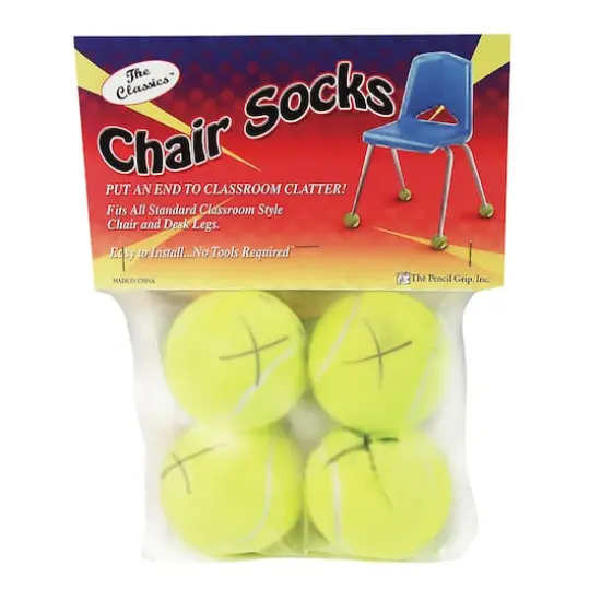 The Pencil Group Inc&trade; Yellow Chair Socks Floor Protectors, 4 Per Pack, 6 Packs {1}