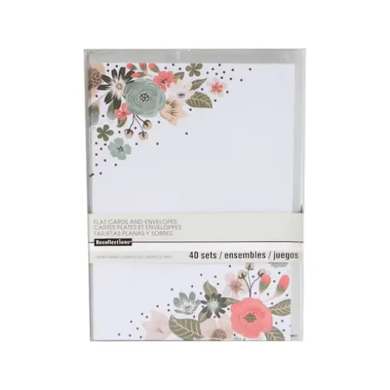 Painted Floral Flat Cards & Envelopes by Recollections&trade;, 5" x 7" {1}