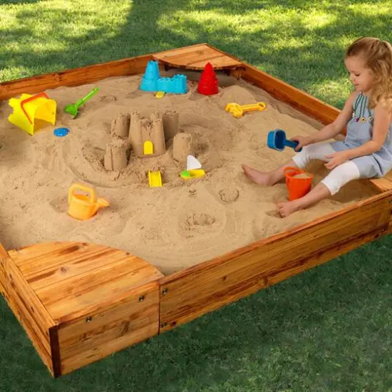 KidKraft Backyard Sandbox, Honey {5}