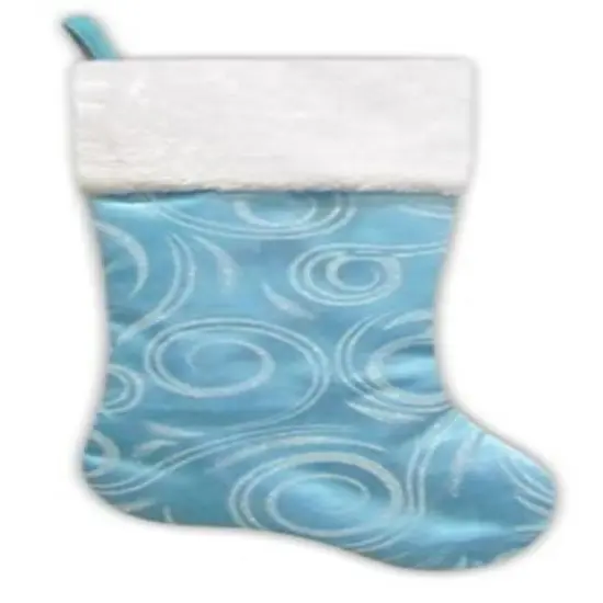 22.5" Glittering Swirl Design Christmas Stocking, Blue {1}