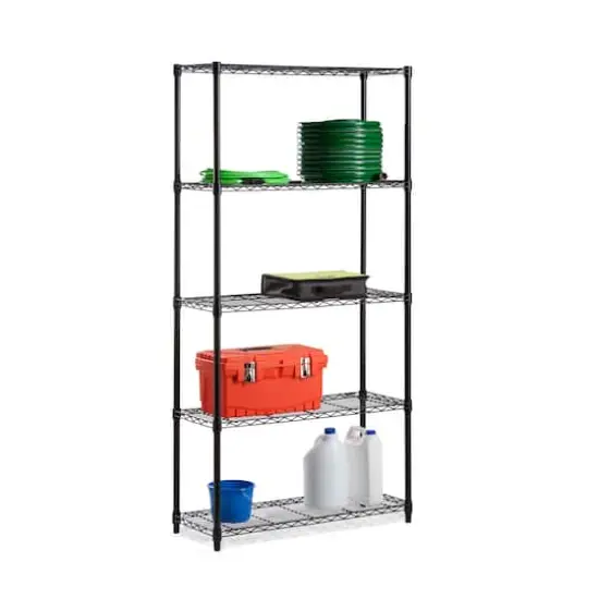 Honey Can Do 5-Tier Storage Shelf, 350 Lbs. Capacity Black {3}