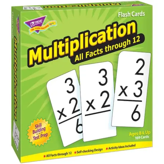 Trend Enterprises&reg; 3&rdquo; x 6&rdquo; Multiplication Math 0-12 All Facts Skill Drill Flash Cards {5}