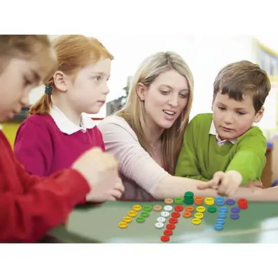 10-Value Decimals to Whole Numbers Place Value Discs Set, Pack of 250 {4}