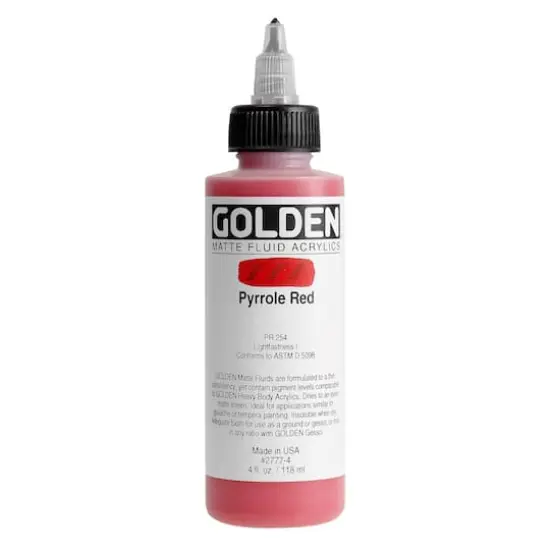 Golden&reg; Matte Fluid Acrylic, 4oz. Pyrrole Red {1}