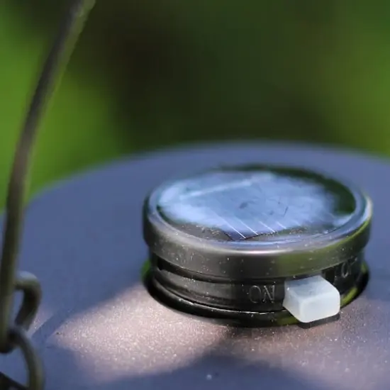 6.25" Black Wire Solar Powered LED Patio Lantern {4}