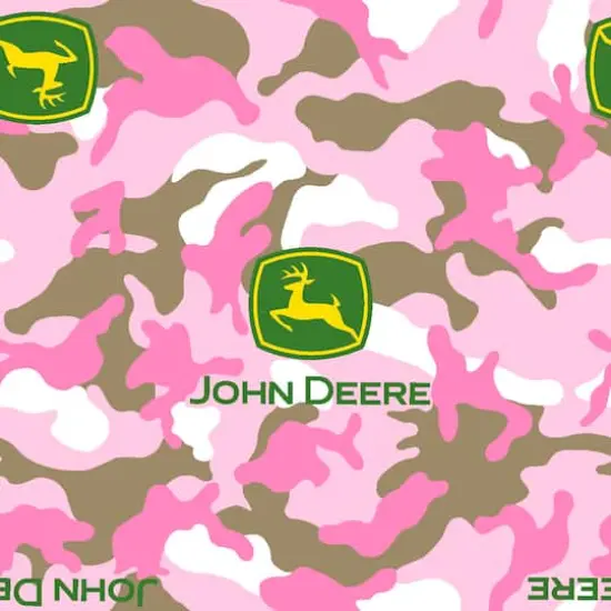John Deere Everyday Logo Toss On Camo Fleece Fabric {1}