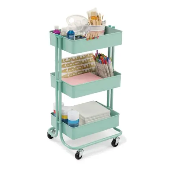 Lexington 3-Tier Rolling Cart by Simply Tidy&reg; Mint {3}