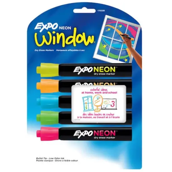 Expo Neon&trade; Dry-Erase Bullet Tip Window Markers {1}