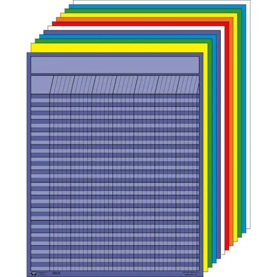 Creative Shapes Etc.&trade; 22" x 28" Large Vertical Incentive Chart Set, Assorted Color, Pack of 12 {1}