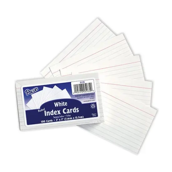 White Ruled Index Cards, 3" x 5", 12 Packs {1}