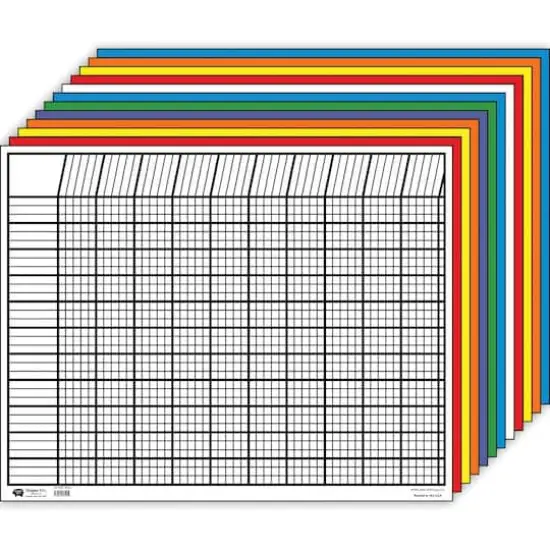 Creative Shapes Etc.&trade; 28" x 22" Large Horizontal Incentive Chart Set, Assorted Color, Pack of 12 {1}