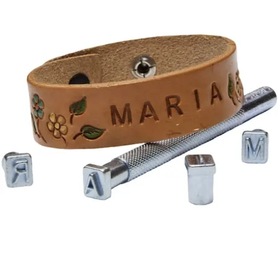 1/4" Alphabet & Number Leather Stamp Set by Make Market&reg; {3}