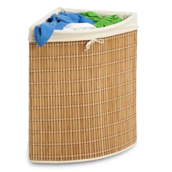 Honey Can Do Bamboo Wicker Corner Hamper {3}