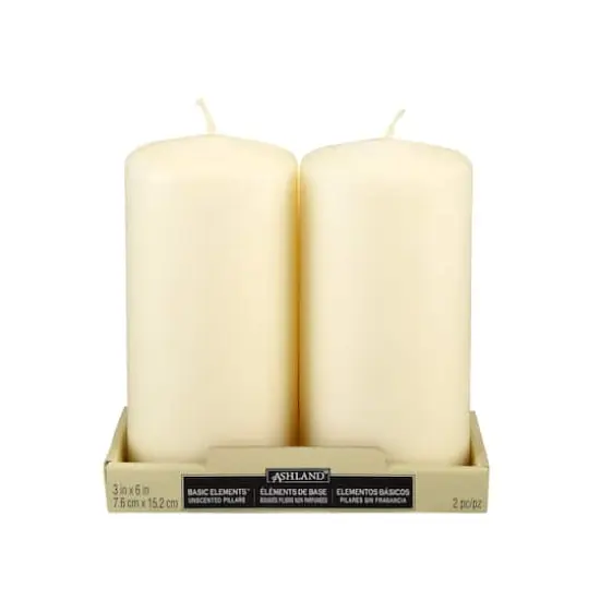 6" Pillar Candle Pair by Ashland&reg; Ivory {1}