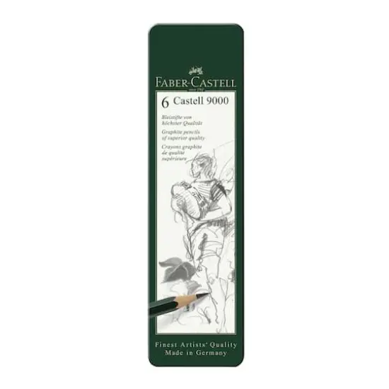 Faber-Castell&reg; 9000 Graphite 6 Pencil Tin Set {4}