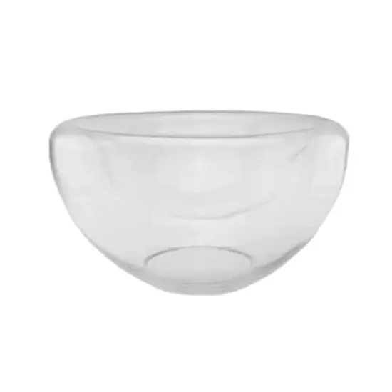 13" Glass Pillar Candle Holder with Concave Interior {1}