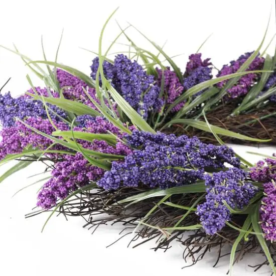 22" Heather Spring Floral Wreath {3}