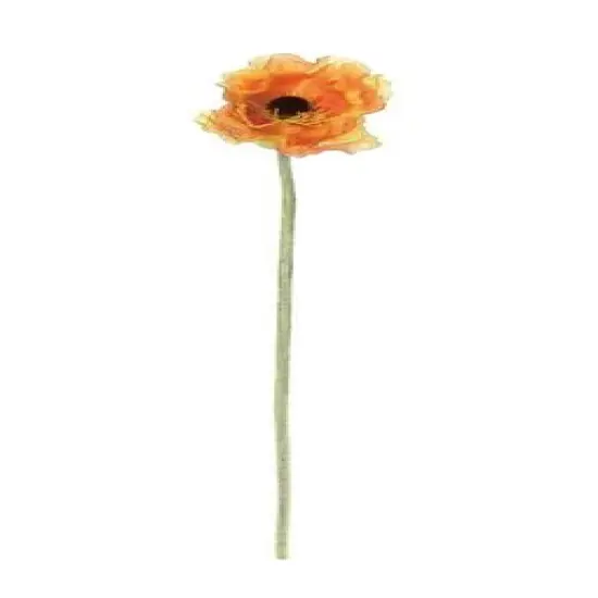 Peach and Orange Poppy Flower Decorative Crafting Stem {1}