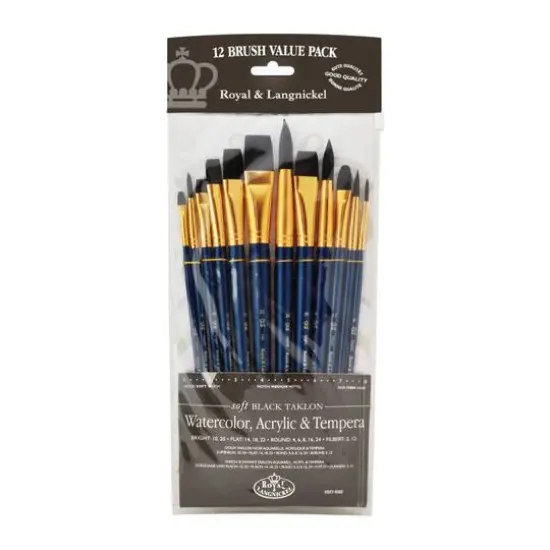 Royal & Langnickel&reg; Zip N' Close Black Taklon Brush Set {1}