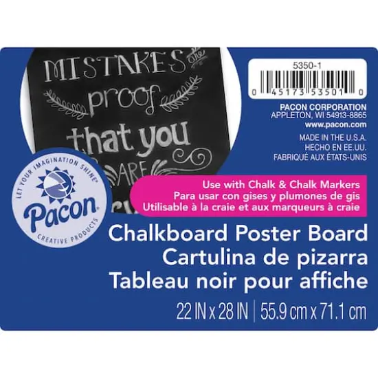Pacon&reg; Black Chalkboard Poster Board, 22" x 28", Pack of 25 Sheets {5}