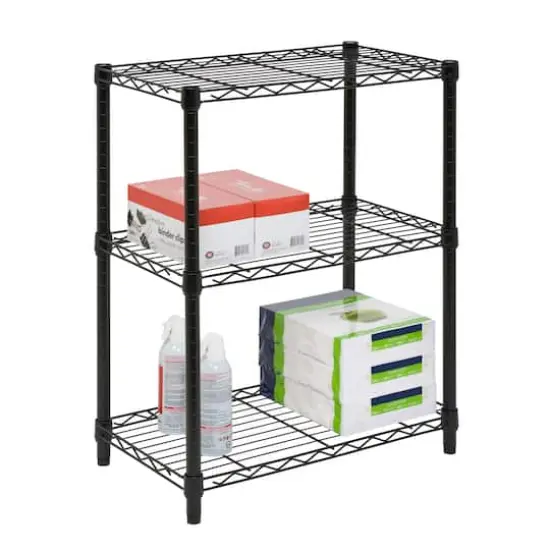 Honey Can Do 3-Tier Black Shelving Unit {3}