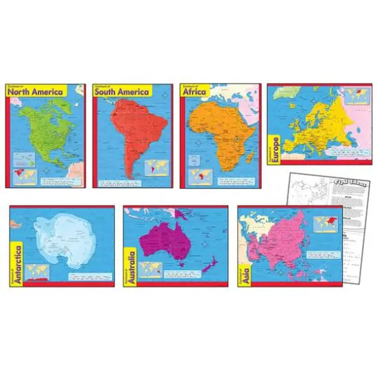 Continents Learning Charts Combo Pack, Set of 7 {1}