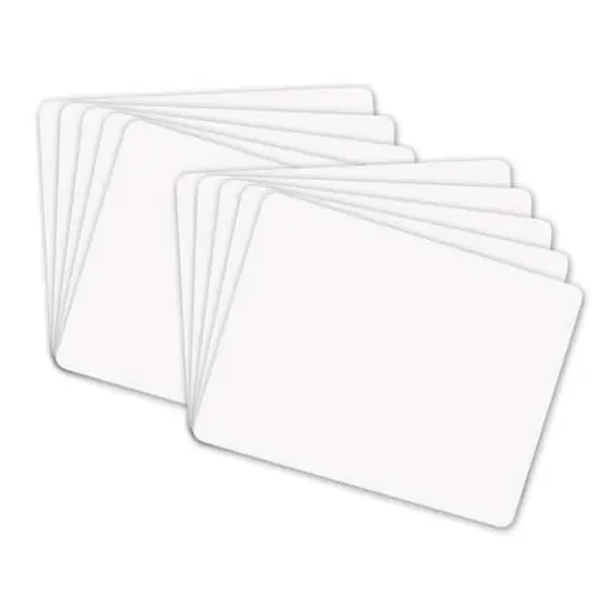 Pacon&reg; 9" x 12" Ivory White Unruled Student Dry-Erase Board, 10 Pack {1}