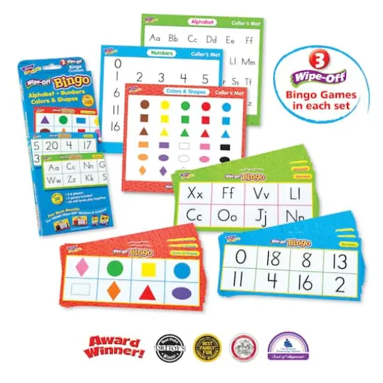 Trend Enterprise Alphabet, Numbers, Colors & Shapes Wipe-Off&reg; Bingo {3}
