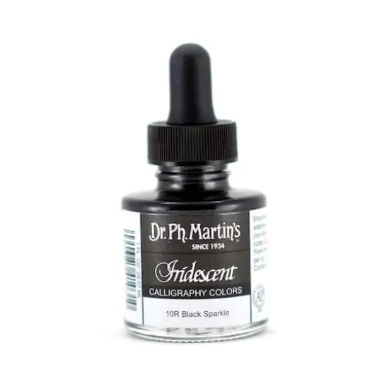 Dr. Ph. Martin's&reg; Iridescent Calligraphy Color Ink 10R Black Sparkle {1}