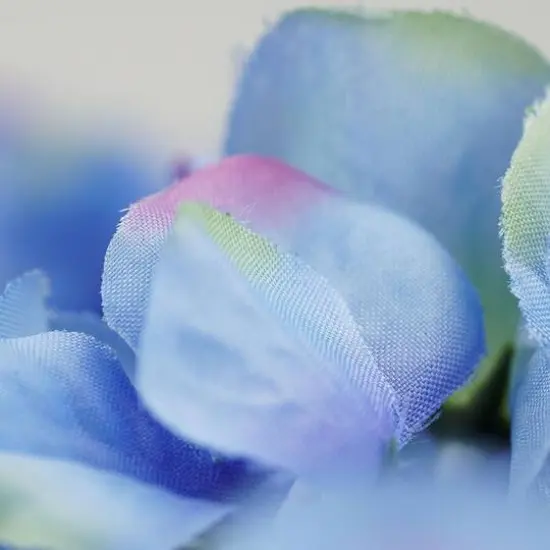 22" Blue & Green Hydrangea Floral Wreath {4}