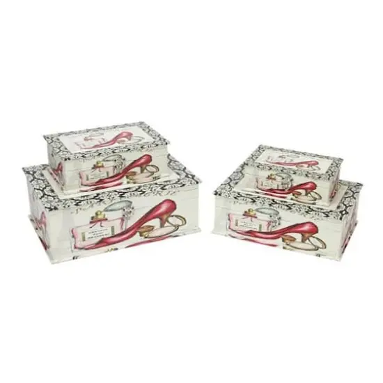 Vintage-Style French Fashion Wooden Storage Boxes Set {1}