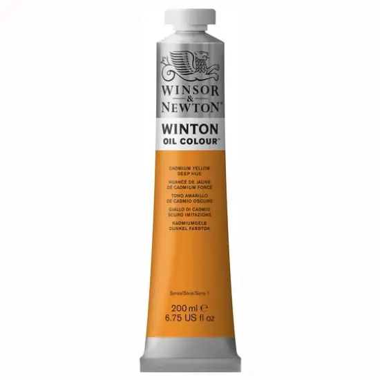 Winsor & Newton&trade; Winton 6.75oz. Oil Colour&trade; Paint Cadmium Yellow Deep Hue {1}