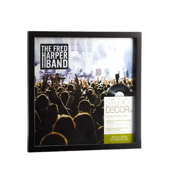 12.5" x 12.5" Black Deluxe LP Album Frame by Studio D&eacute;cor&reg; {1}