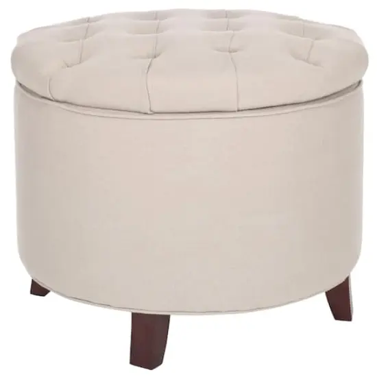 Amiela Tufted Ottoman in Beige {1}