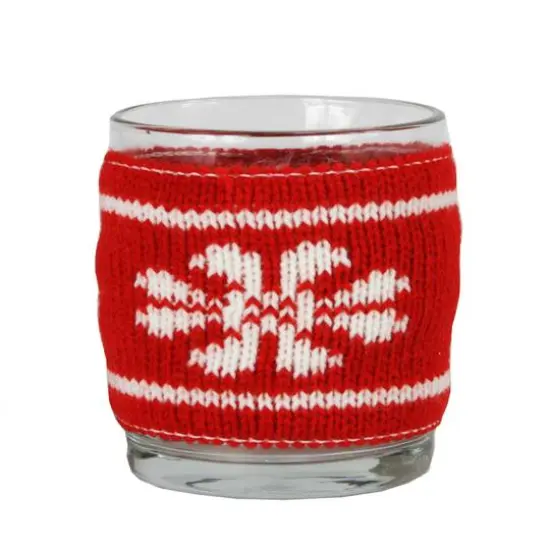 3.25" Knitted Snowflake Design Votive Christmas Candle Holder {1}