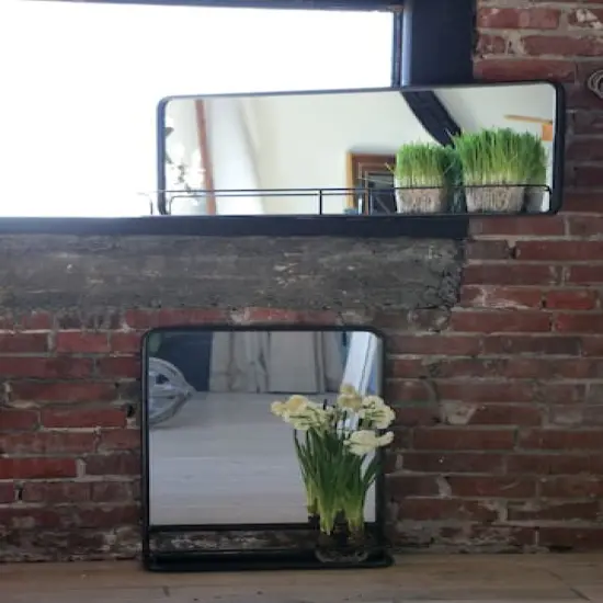 Hello Honey&reg; 27.5" Framed Mirror with Shelf {3}