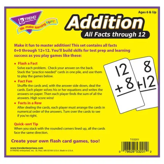 Addition 0-12 All Facts Skill Drill Flash Cards {5}