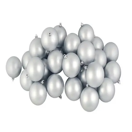 60ct Matte Silver Splendor Shatterproof Ball Ornaments {3}