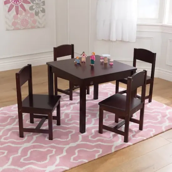 KidKraft Espresso Farmhouse Table & 4 Chair Set {4}