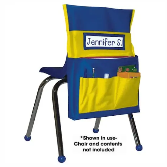 Chairback Buddy&trade; Pocket Chart, Blue/Yellow {1}