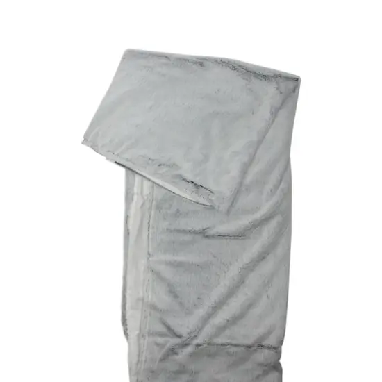 55" x 62" Light Gray Throw Blanket {4}
