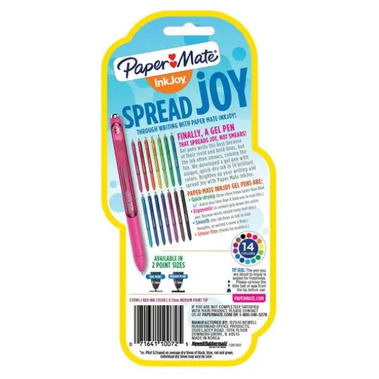 Paper Mate&reg; InkJoy&reg; Red Retractable 0.7mm Gel Pens, 3ct. {3}