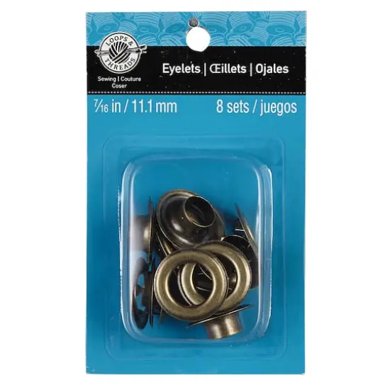 Loops & Threads&trade; Eyelets, 7/16" Antique Brass {4}