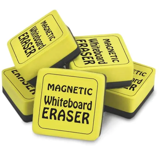 Magnetic Whiteboard Eraser, 2" x 2", Yellow - 12 per pack {1}